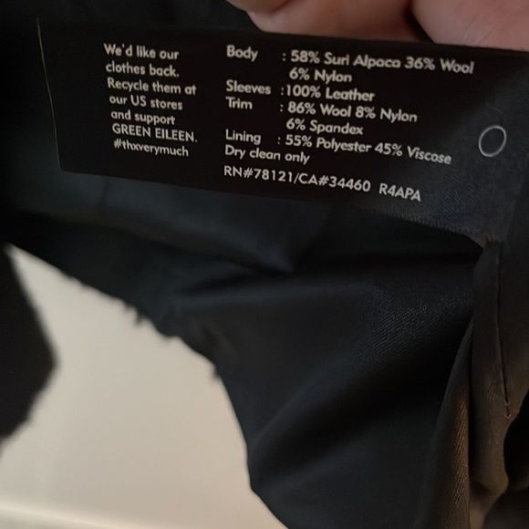 Eileen Fisher Alpaca and Leather Bomber Jacket Size Large - Picture 3 of 11